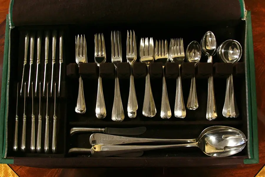 Main image of Set of English Hotel Silverplate Flatware, w Case
