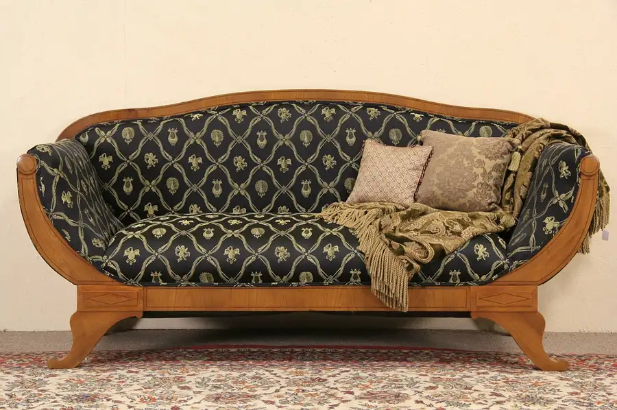 Main image of Empire or Biedermeier Scandinavian 1900 Antique Sofa, Newly Upholstered
