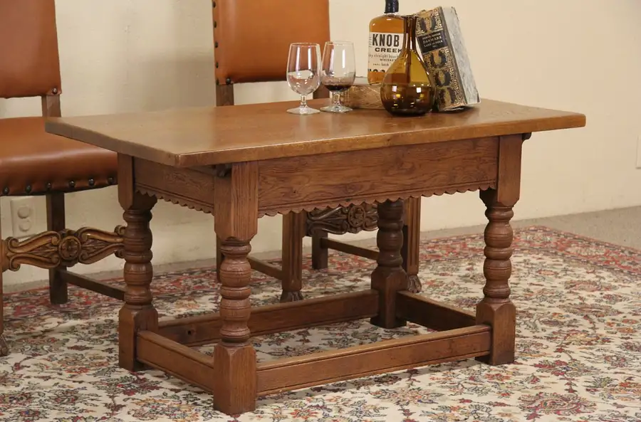 Main image of Danish Signed Oak 1920 Coffee & Appetizer Table