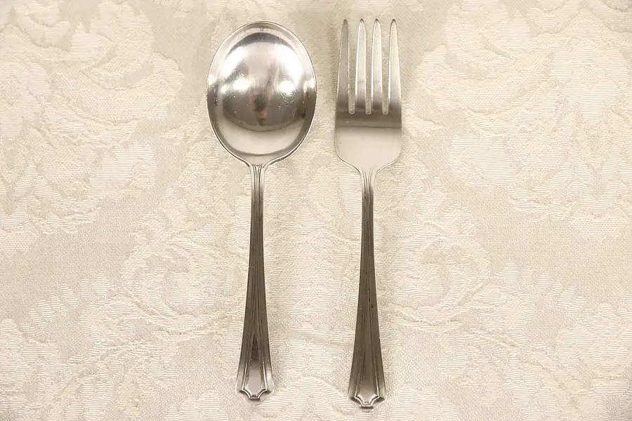 Main image of Baby or Child Sterling Silver 1910 Antique Fork & Spoon Set