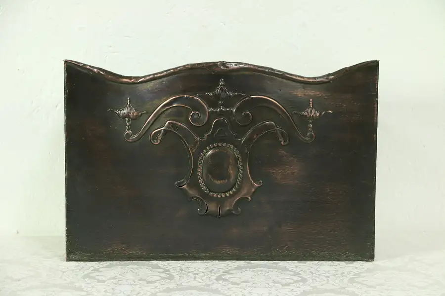 Main image of Iron & Copper Antique Fireplace Architectural Fragment Wall Pocket