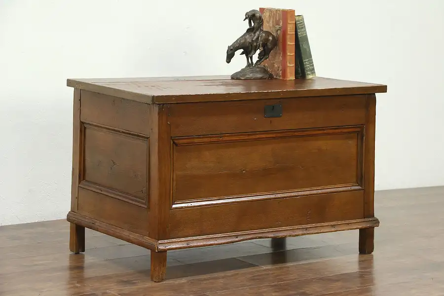 Main image of Country Pine Antique Primitive Rustic Canada Trunk Blanket Chest or Coffee Table