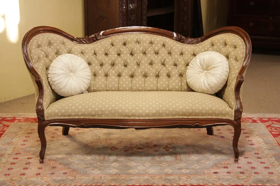Main image of Victorian 1860 Carved Loveseat or Settee