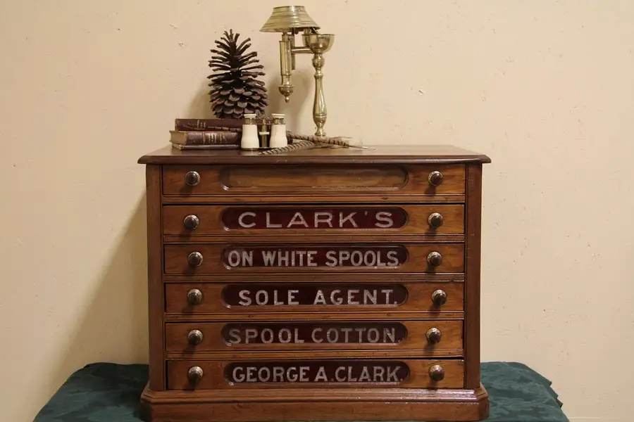 Main image of Victorian Walnut Spool Cabinet Jewelry Chest