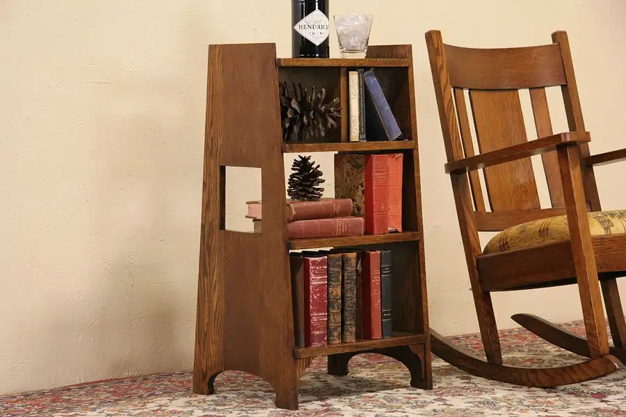 Main image of Arts & Crafts Mission Oak 1905 Bookshelf Magazine Stand