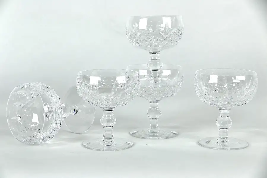 Main image of Waterford Set of 5 Cut Crystal Lismore Champagne Sherbet Goblets