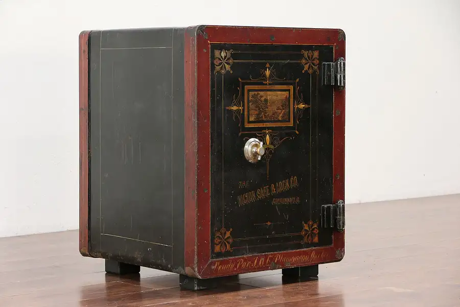 Main image of Combination Antique Safe, Original Paint, Pat. 1892, Victor of Cin, OH