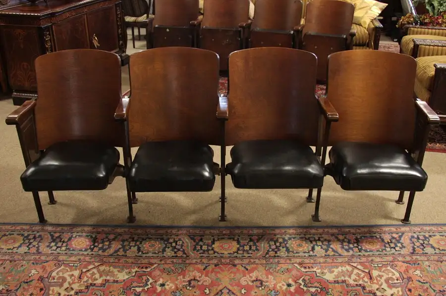Main image of Set of 4 Antique 1920 Theater Seats