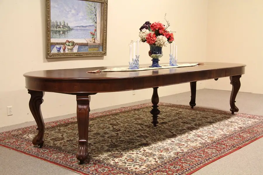 Main image of Victorian 1875 Round Dining Table, Extends 11'