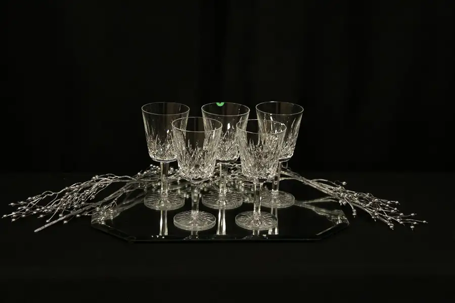 Main image of Set of 4 Waterford Lismore Hand Cut Water Goblets or Glasses