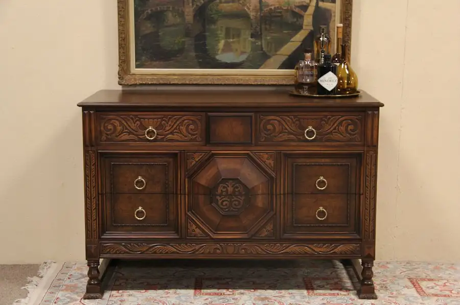 Main image of Tudor 1920 Antique Linen Chest, Sideboard or Server