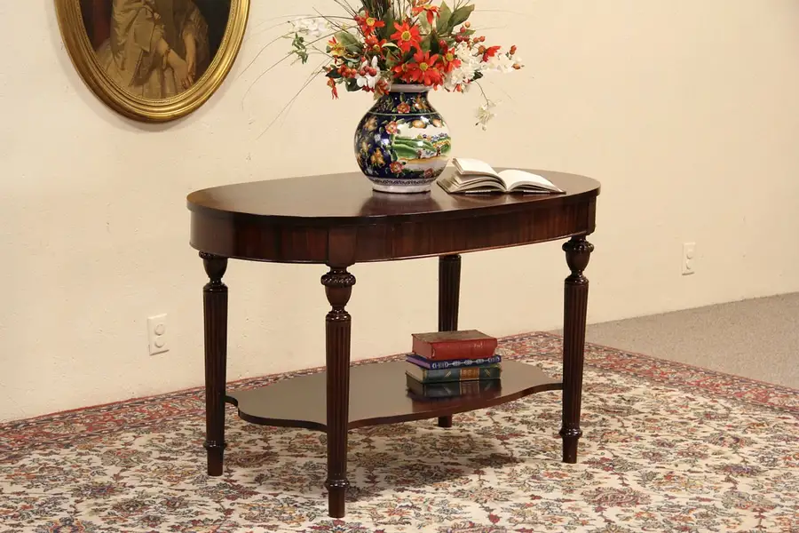 Main image of Oval Center Table, Mahogany, Antique purchased in 1907