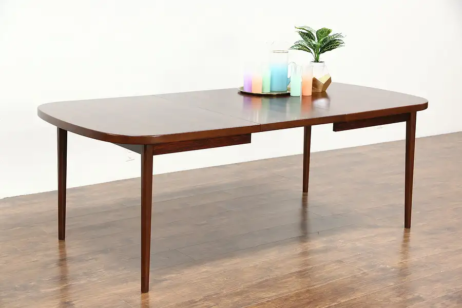 Main image of Midcentury Danish Modern Rosewood 1960's Vintage Dining Table, 1 Leaf