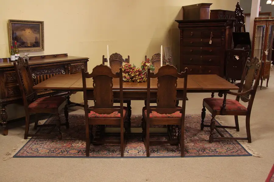 Main image of Tudor Oak 8 Pc. Dining Set