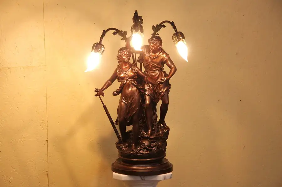 Main image of Rancoulet Antique Newel Post or Figural Lamp