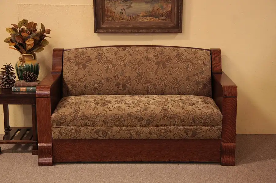 Main image of Arts & Crafts Mission Oak Antique Sofa or Settee