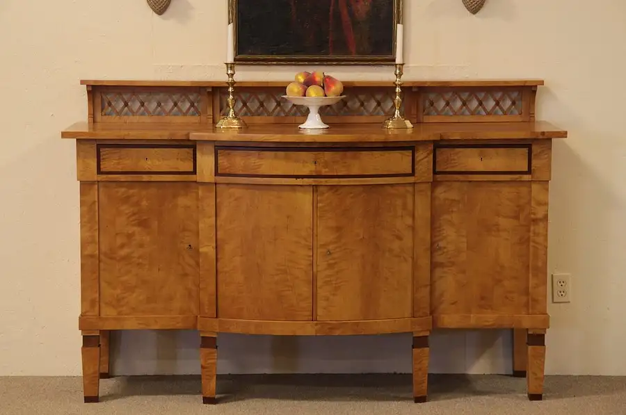 Main image of Biedermeier Curly Birch Sideboard, Buffet, Credenza