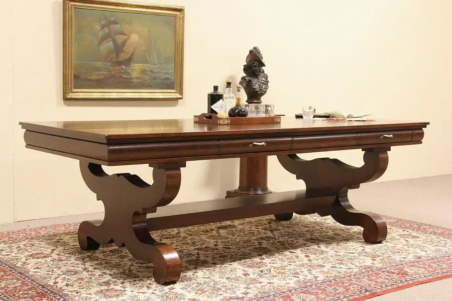 Main image of Oak 1900 Antique Conference, Boardroom or Library Table