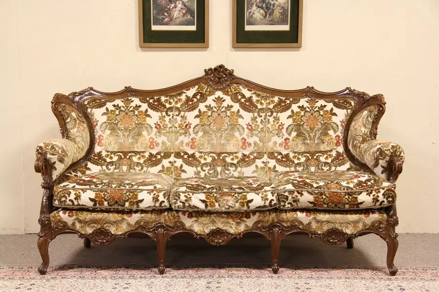 Main image of Baroque Carved Vintage Italian Sofa