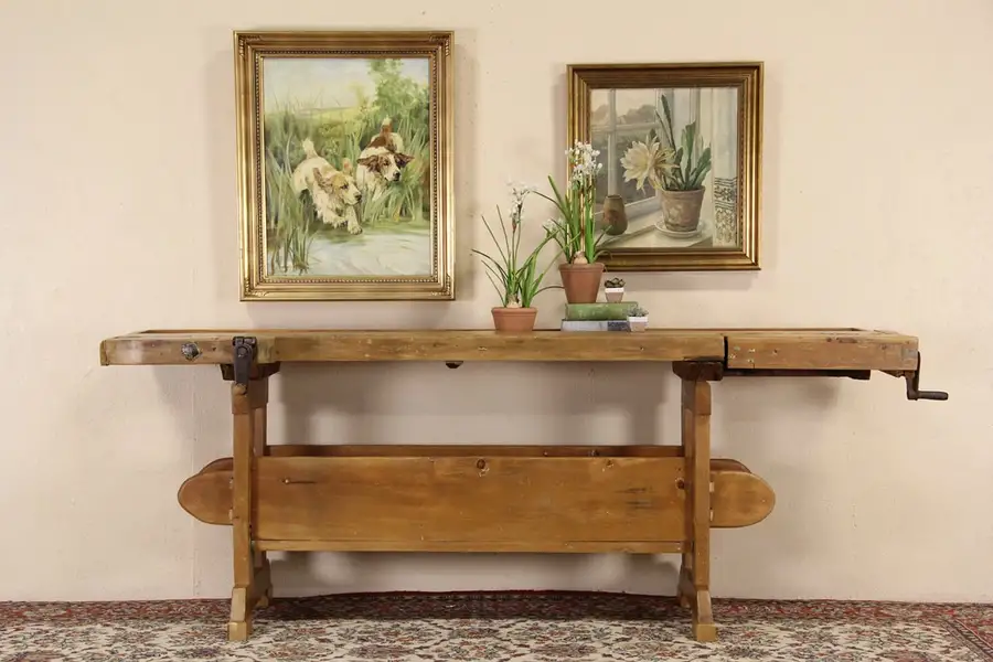 Main image of Carpenter 1900 Country Pine Workbench, Wine Table, Kitchen Island