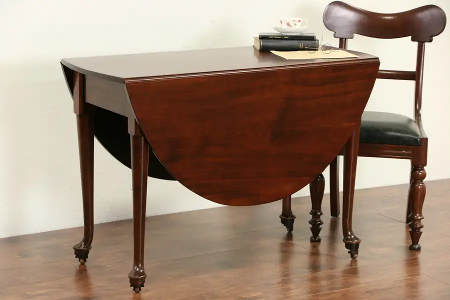 Main image of Georgian English late 1700's Antique Dropleaf Gateleg Dining or Sofa Table