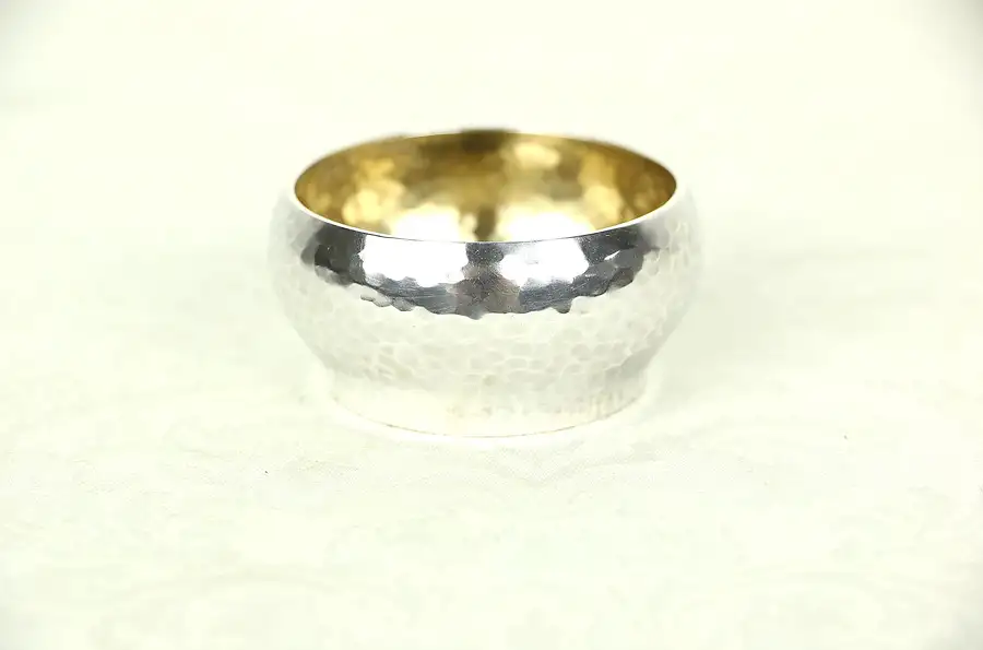 Main image of Silver Italian Hand Hammered Salt Cellar, Marked 880