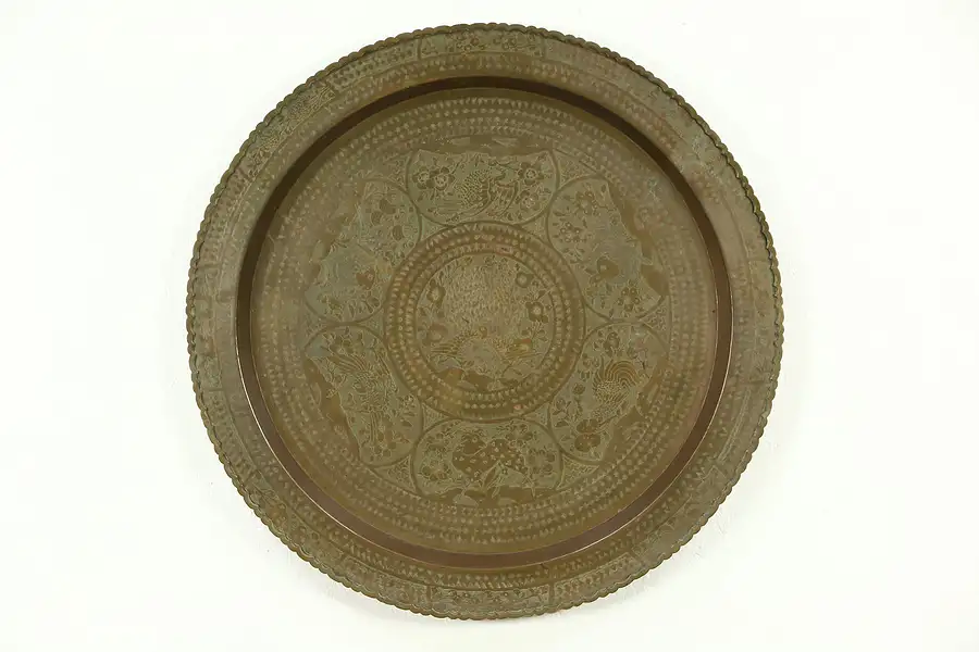 Main image of Chinese Zodiac Hand Engraved 30" Patinated Brass Tray or Platter