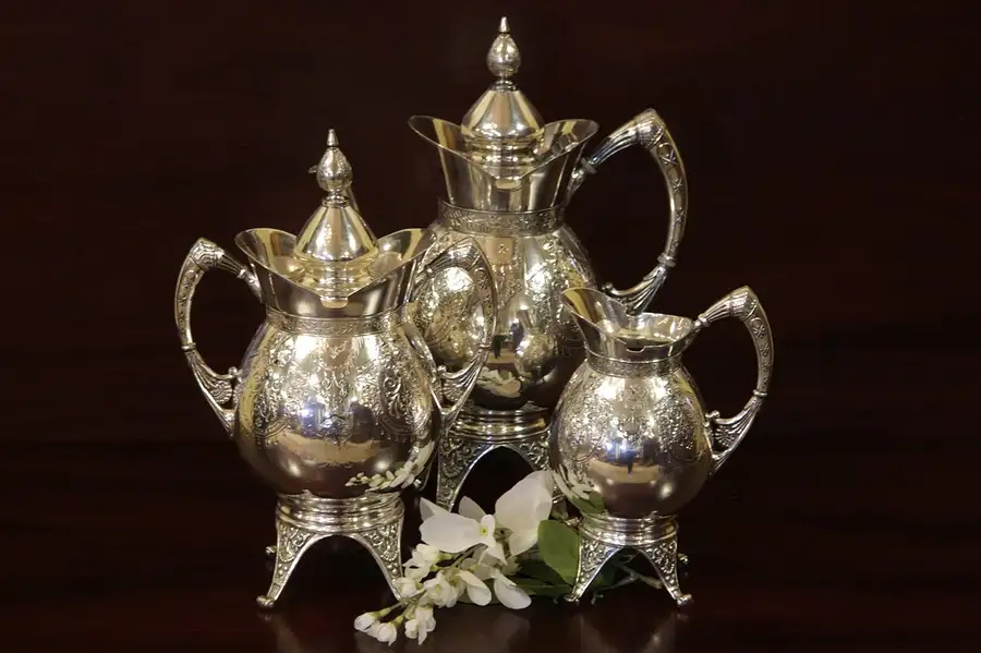 Main image of Meriden Victorian Silverplate 1870 Coffee or Tea Set