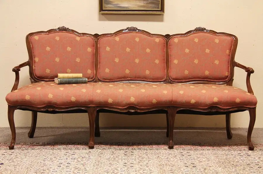Main image of Vintage Country French Carved Sofa or Settee