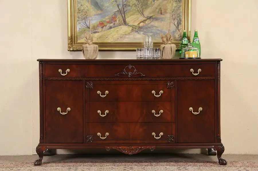 Main image of Georgian Style 1940's Vintage Sideboard, Server or Buffet, Rockford IL