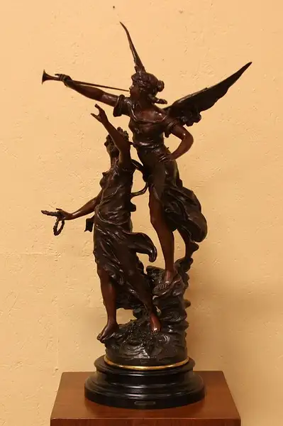 Main image of L'Immortalite Antique Sculpture, signed L & F Moreau