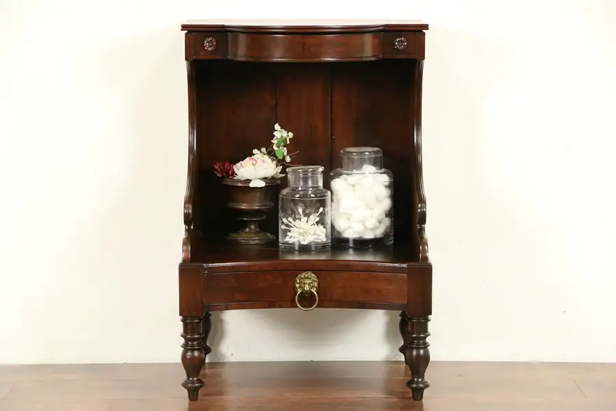 Main image of Empire 1820 Antique Mahogany Bowl & Pitcher Washstand, Bedside Table