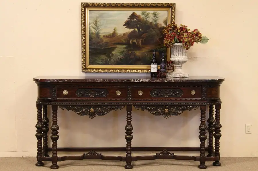 Main image of Renaissance Sideboard Credenza, Red Marble Top