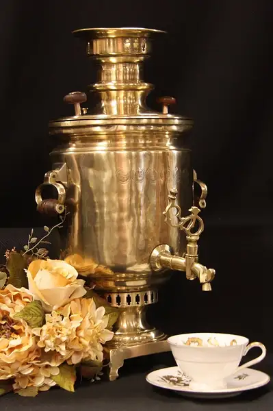 Main image of Brass Russian Antique Samovar Tea Kettle