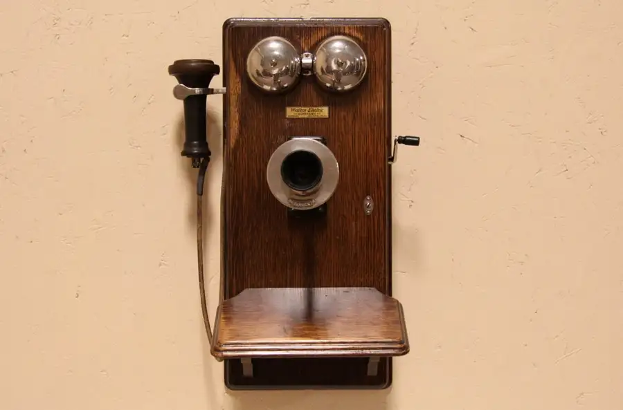 Main image of Oak Crank Wall Telephone Pat. 1894