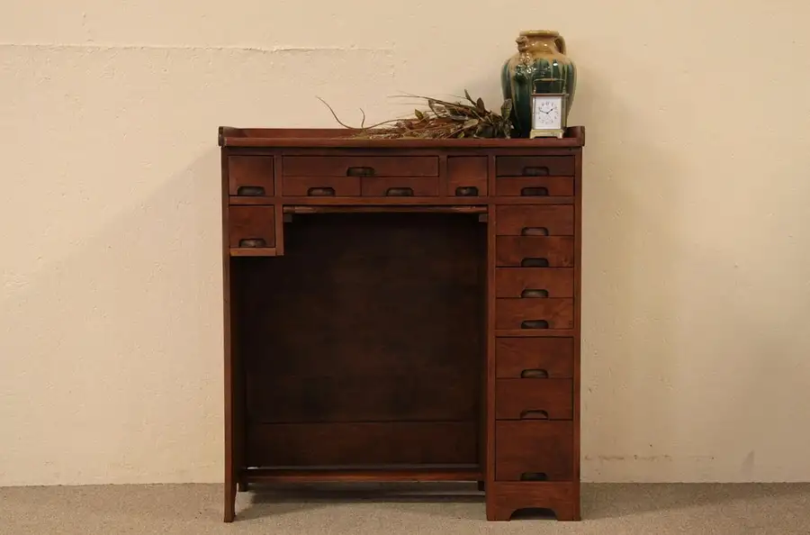 Main image of Watch Maker Antique 1915 Workbench, 15 Drawers