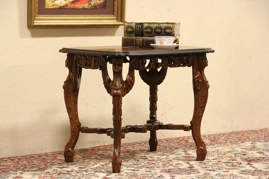 Main image of Angel Carved Coffee, Cocktail or Chairside Table
