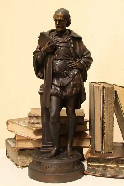 Main image of Statue or Antique Sculpture of Shakespeare Standing