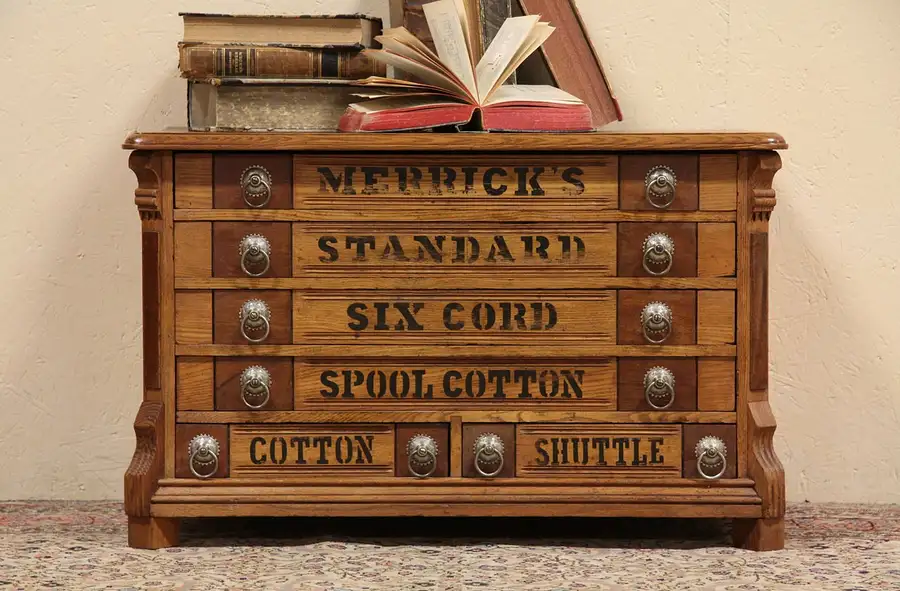 Main image of Merrick Oak Spool Cabinet, Jewelry Chest