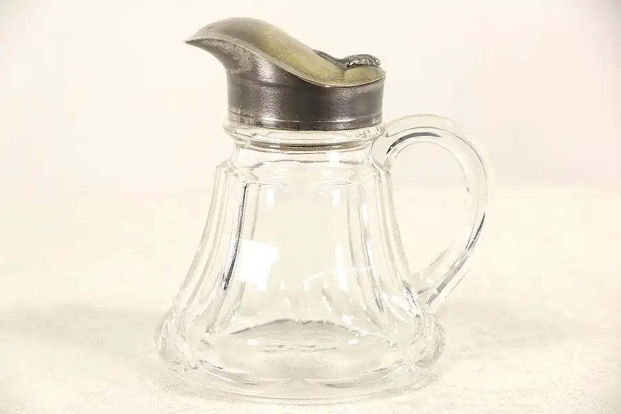 Main image of Victorian 1890's Antique Blown Pattern Glass Syrup Pitcher