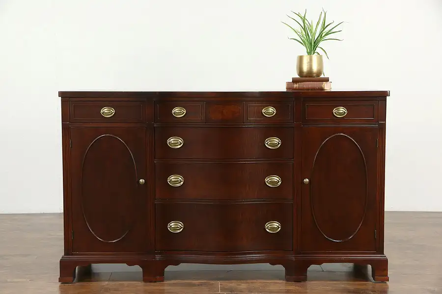 Main image of Traditional Mahogany 1950 Vintage Sideboard, Server or Buffet