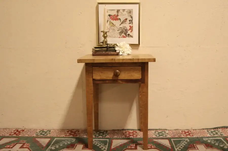 Main image of Hand Crafted Curly Birdseye Maple Chairside Table