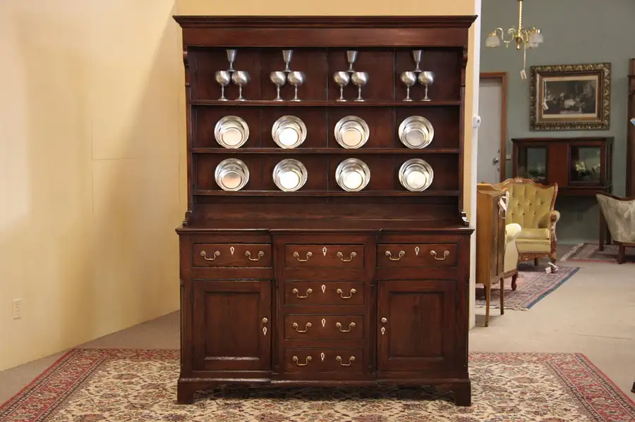 Main image of Georgian Pine Antique Welsh Dresser, Pewter Cupboard