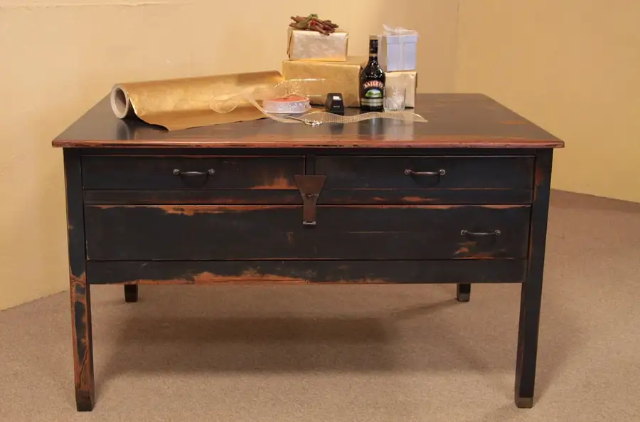 Main image of Antique Kitchen Island Wrapping or Drawing Counter