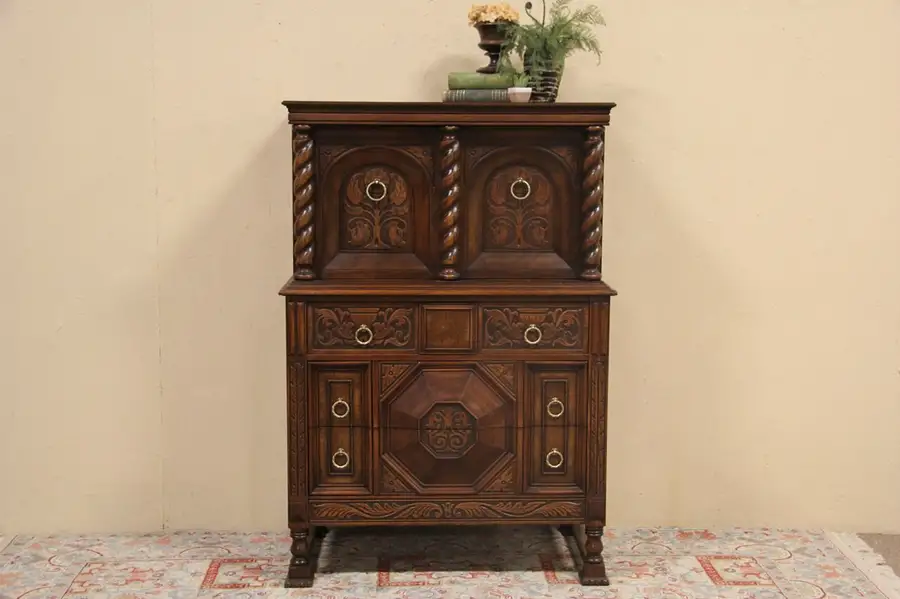Main image of Tudor 1920 Antique Tall Chest or Cabinet