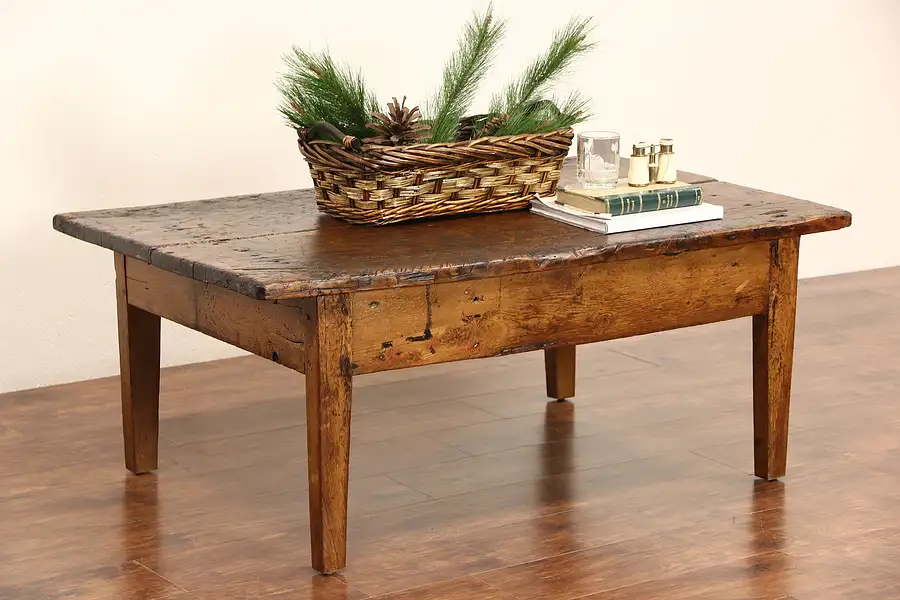 Main image of Rustic Primitive Chestnut Coffee Table from 1860's Antique Tall Table