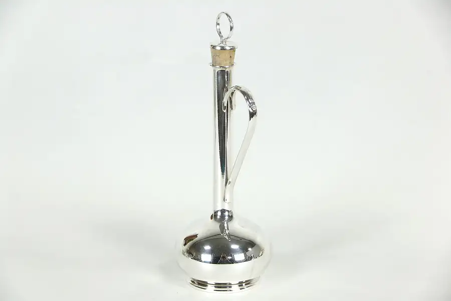 Main image of Olive Oil Silver Decanter or Cruet, Signed E. Drabsted, Denmark