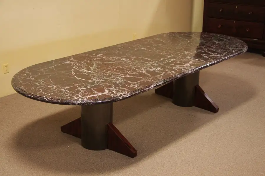 Main image of Rosso Marble 4x10' Oval Conference or Dining Table