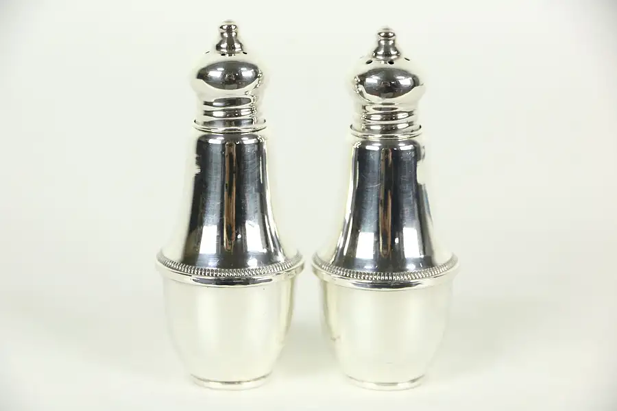 Main image of Sterling Silver Weighted Pair Salt & Pepper Shakers, Signed Duchin Creation