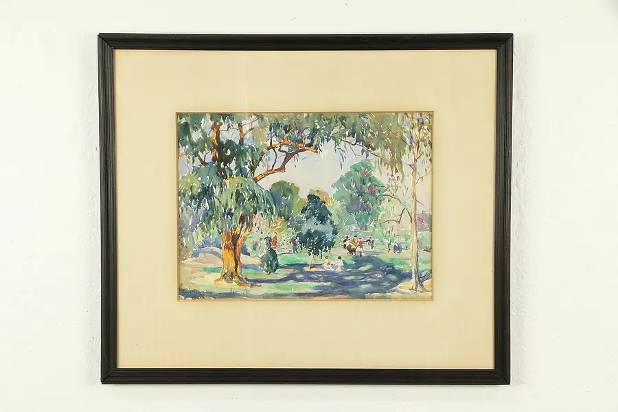 Main image of Summer in Central Park, NY, 1933 Original Watercolor Lawrence Wilbur